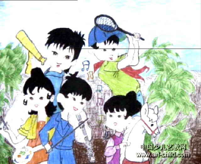 幼儿简笔画、油画棒风景画的画法(图1)