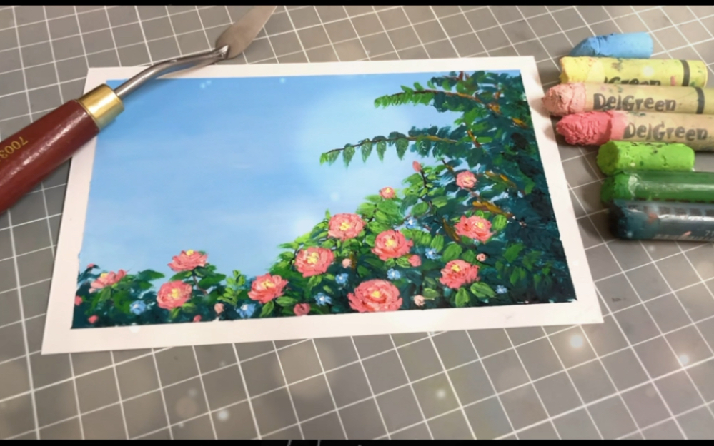 油画棒花朵画法