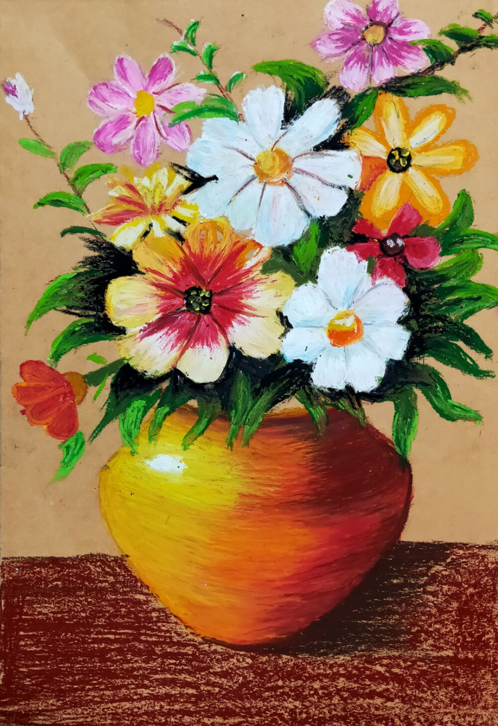 如何使用油画棒来画花卉(图1)